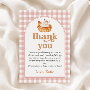 Pink Little Cutie Pie Fall Baby Shower Thank You Card