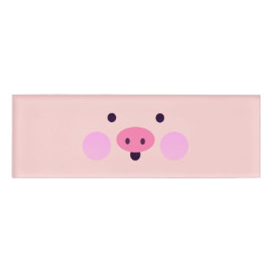 Pink Little Piggy Name Tag