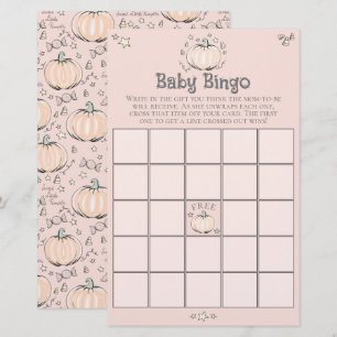 Pink Little Pumpkin Baby Bingo Baby Shower Game