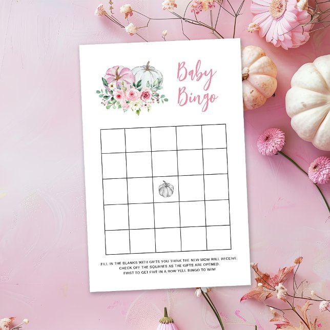 Pink Little Pumpkin Baby Bingo Game card (Creator Uploaded)
