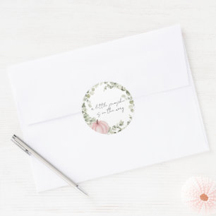 Pink Little Pumpkin Baby Shower Envelope Seal