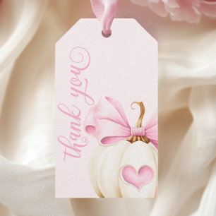 Pink Little Pumpkin Baby Shower Favour Gift Tags