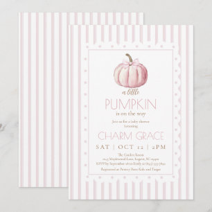 Pink Little Pumpkin Baby Shower Invitation