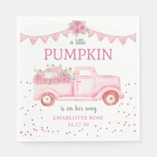 Pink Little Pumpkin Baby Shower Napkin