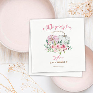 Pink Little Pumpkin Baby Shower Napkin