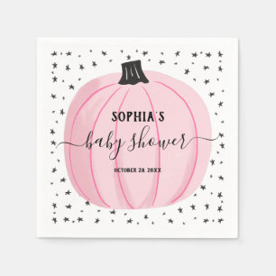 Pink Little Pumpkin Baby Shower Napkins