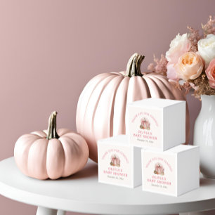 Pink Little Pumpkin Fall Cute Girl Baby Shower Favor Box