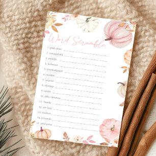 Pink Little Pumpkin Fall Word Scramble Game