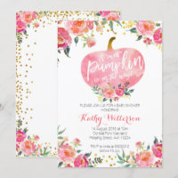 Pink little pumpkin invitation