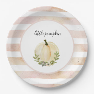 Pink Little Pumpkin Plates Rustic Fall Baby Shower