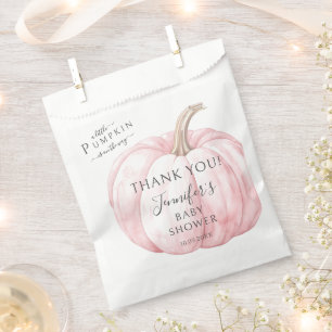 Pink Little Pumpkin Simple Autumn Baby Girl Shower Favour Bag