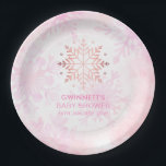 Pink Little Snowflake Girl Baby Shower Paper Plate<br><div class="desc">Pink Little Snowflake Girl Baby Shower Paper Plates. Matching items available.</div>