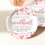 Pink Little Sweetheart Valentine's Day Baby Shower Paper Plate<br><div class="desc">Pink Little Sweetheart Valentine's Day Baby Shower Paper Plates These Pink Little Sweetheart Valentine's Day Baby Shower Napkins are here to add a lovely touch to your celebration! With their charming design, they bring an extra dash of sweetness to your baby shower decor. Perfect for those messy moments or as...</div>