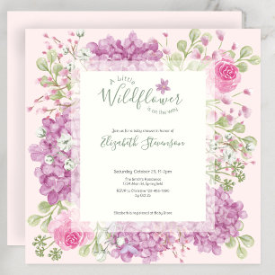 Pink Little Wildflower Baby Shower Invitation