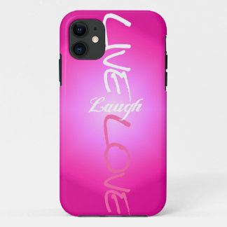 Pink Live Laugh Love iPhone Case