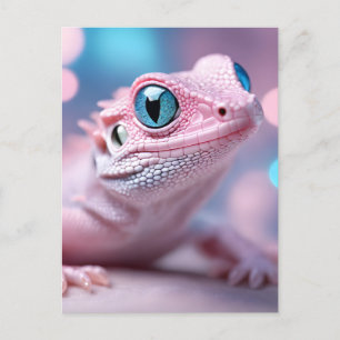 Pink Lizard Holiday Postcard