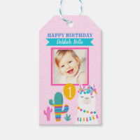 Pink Llama Happy Birthday Girl Photo Favour