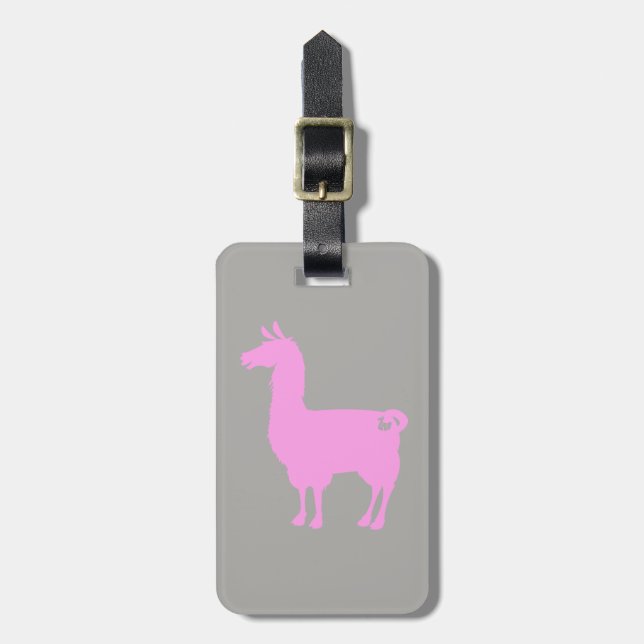 Pink Llama Luggage Tag (Front Vertical)