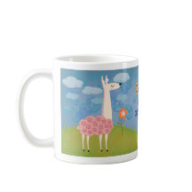 Pink Llama on Hilltop Mug