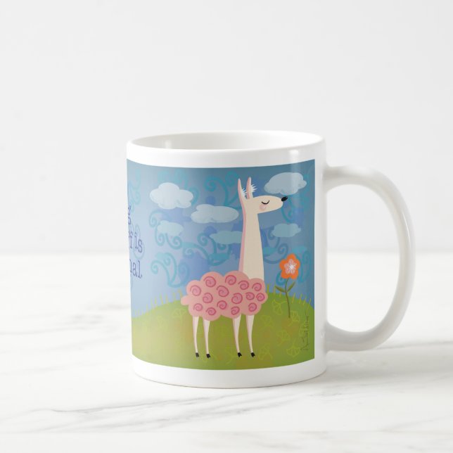 Pink Llama on Hilltop Mug (Right)