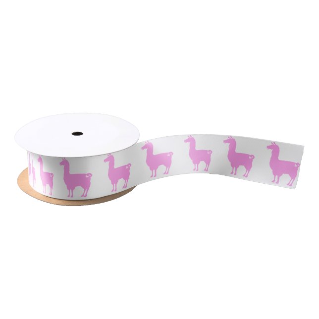 Pink Llama Ribbon Satin Ribbon (Spool)