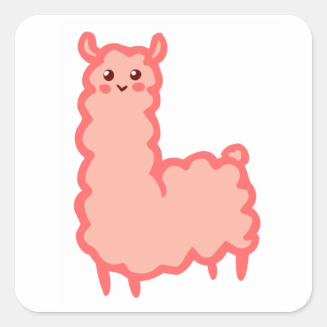 pink llama Sticker (Front)