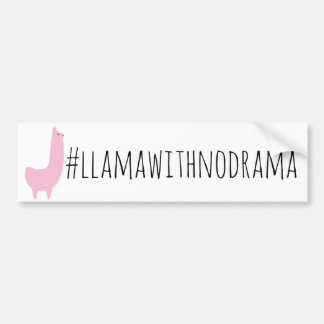 Pink Llama With No Drama Bumper Sticker