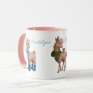 Pink Llamas Personalized Mug