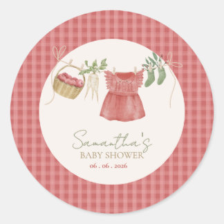 Pink Locally Grown Farmer's Market Baby Shower Classic Round Sticker
