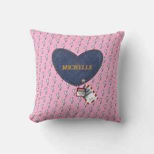 Pink Lock and Key Custom Romantic Electrical  Throw Pillow