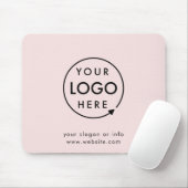 Pink Logo | Business Corporate Modern Minimalist Mouse Pad (With Mouse)