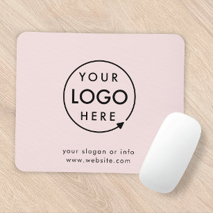 Pink Logo   Business Corporate Modern Minimalist Mouse Pad