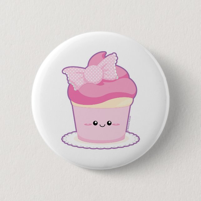 Pink Lolita Cupcake 2 Inch Round Button (Front)