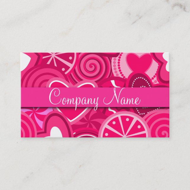 Pink Lollipop Candy Shop Bakery Carte de visite (Devant)