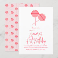 Pink Lollipops Candy Bar First Birthday