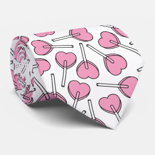 Pink Lollipops, Heart Lollipops, Lollipop Pattern Tie
