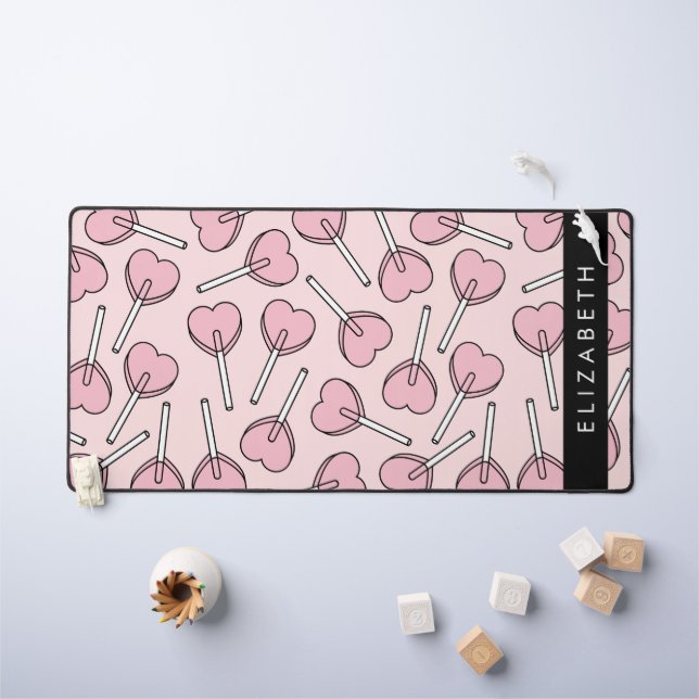 Pink Lollipops, Heart Lollipops, Lolly, Your Name (Tableau pour enfants)