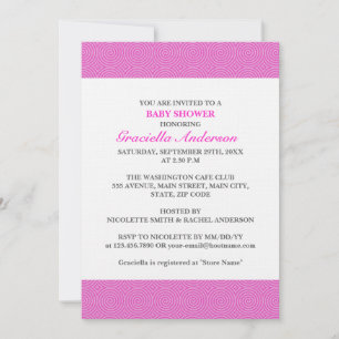 Pink Lollypop Pattern Baby Shower Invitation