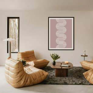 Pink Lombard Wavy Lines Modern Minimal Art Print