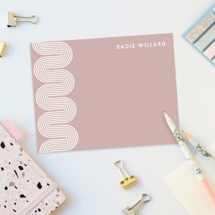 Pink Lombard Wavy Lines Modern Stationery Card