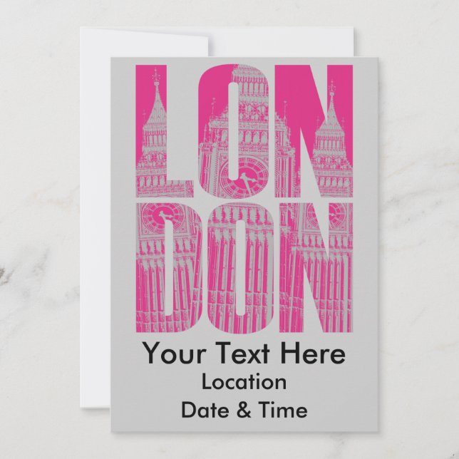 Pink London Invitation (Front)