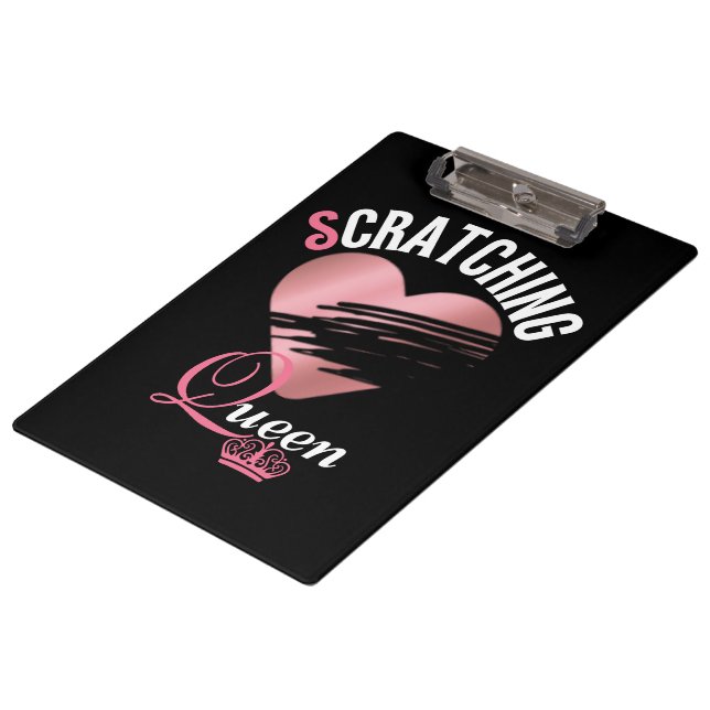 Pink Lottery Scratching Queen Clipboard (Angled)
