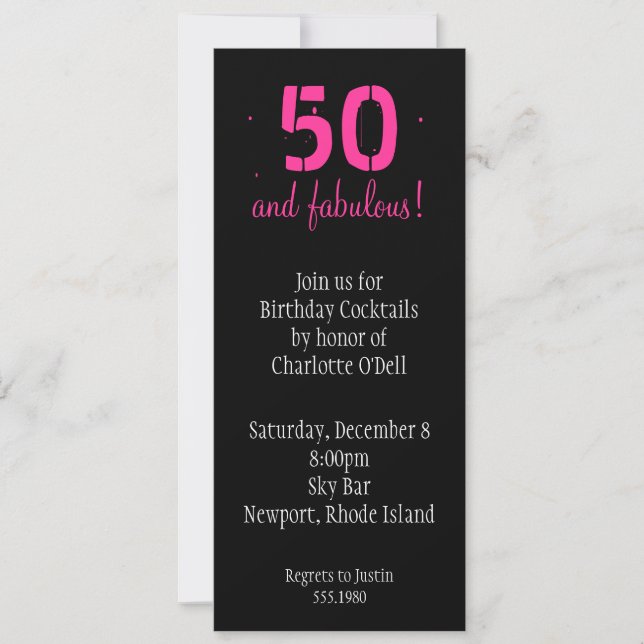 pink lotus birthday invitation (Front)