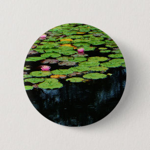 pink lotus black 2 inch round button