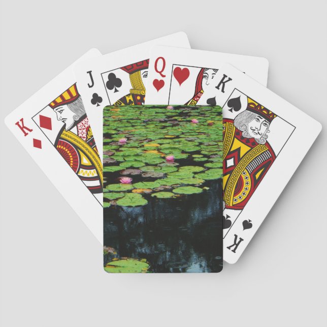 pink lotus black playing cards (Back)