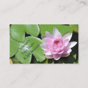 Pink Lotus Blossom and Green LilyPads,Customizable Business Card
