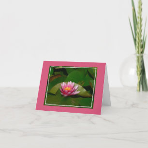 PINK LOTUS BLOSSOM WITH GOLD CENTER &WHITE "FRAME" CARD
