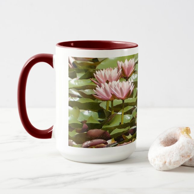 PINK LOTUS BLOSSOMS MUG (With Donut)