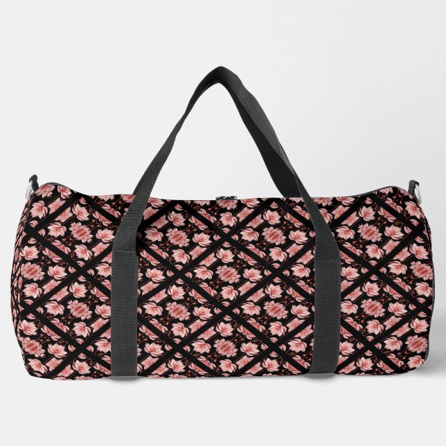 Pink Lotus Classic Duffle Bag (Front)