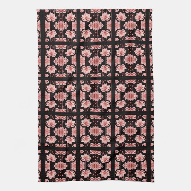 Pink Lotus Classic Kitchen Towel (Vertical)